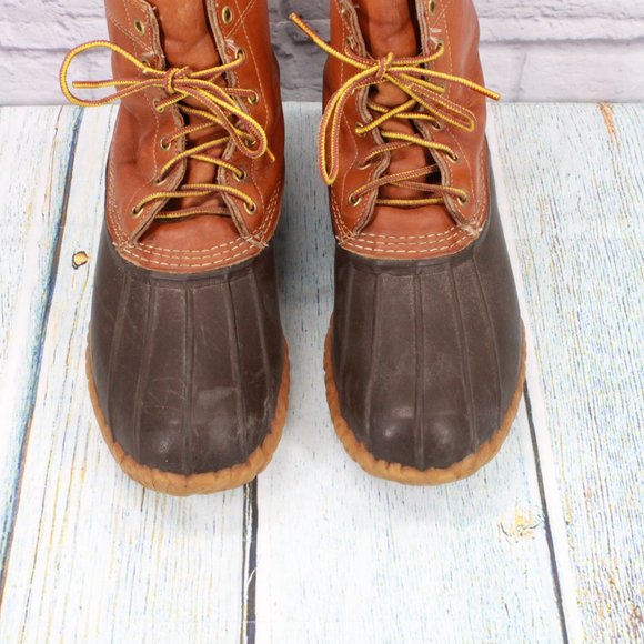 LL Bean Womens Brown Leather 8-Inch Insulated Ankle Duck Boots Size 10 M - Picture 5 of 9